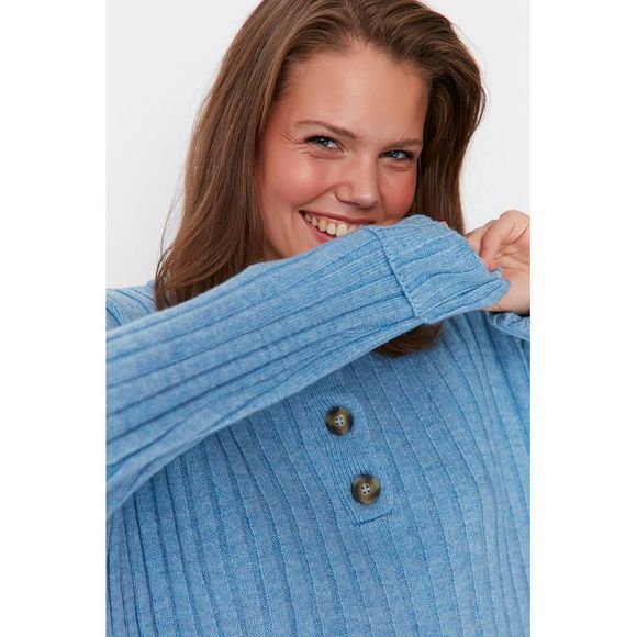 NWT Trendyol Sweater Blue Relaxed fit - Picture 2 of 8